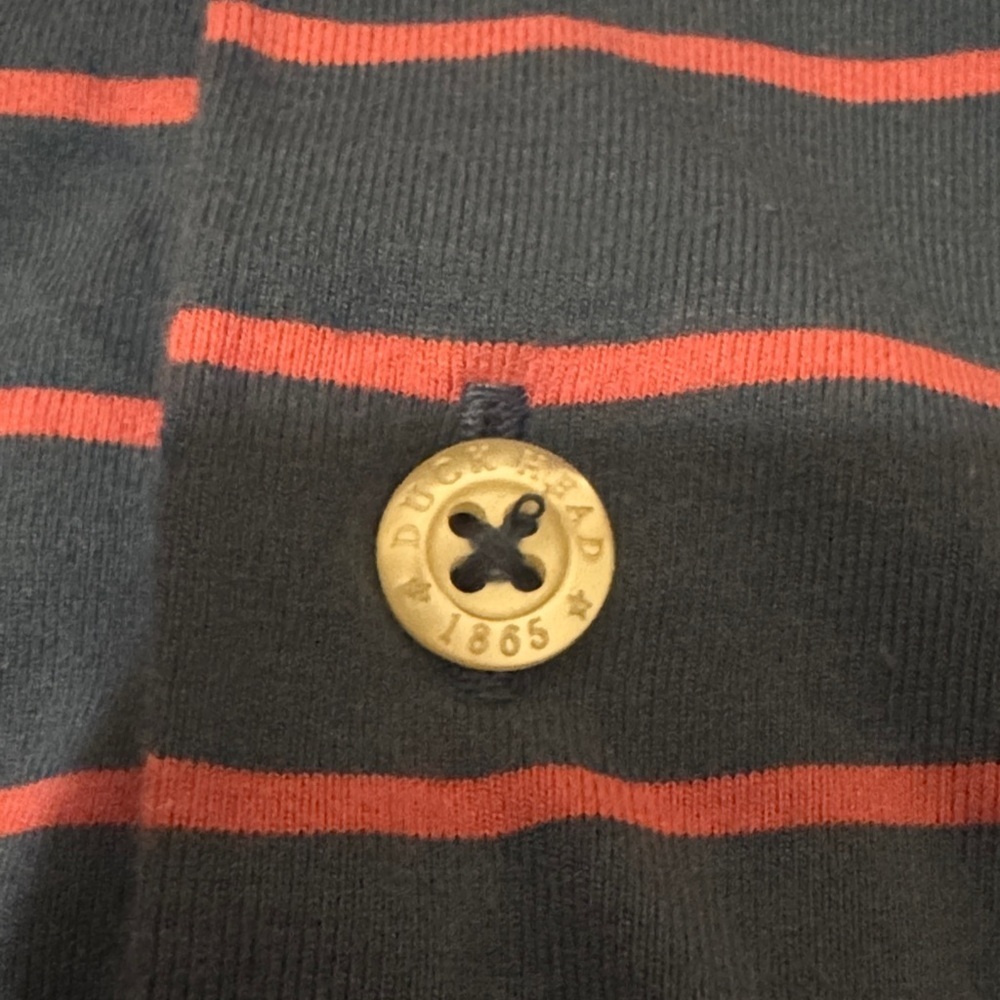 Duck Head Navy Polo with Pink Stripes - Picture 4 of 4